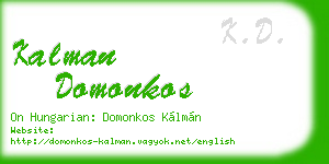 kalman domonkos business card